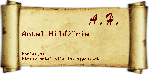 Antal Hilária névjegykártya
